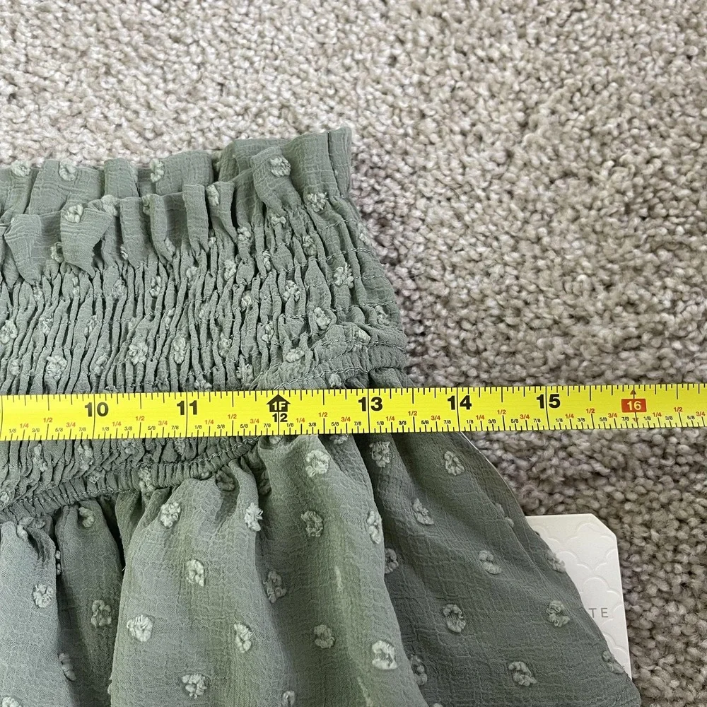 Altar'd State Skort Womens Small Green Polka Dot Ruffle Tiered Mini Chiffon